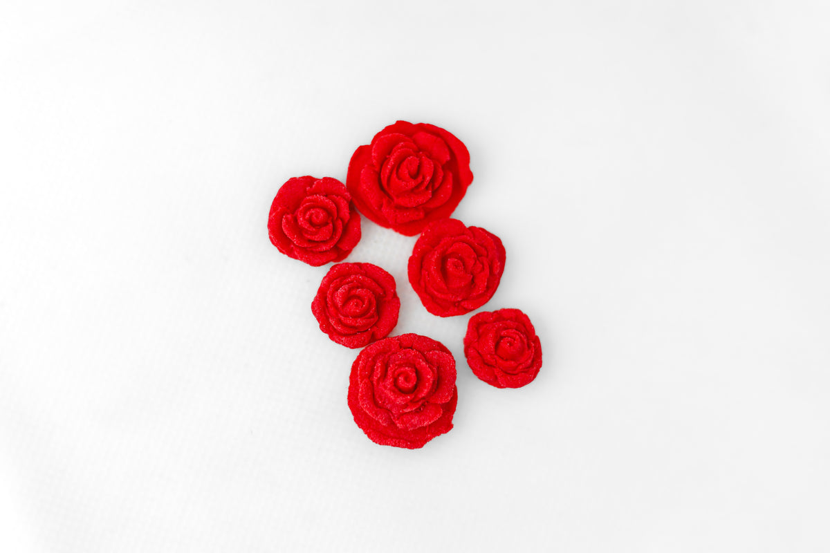 Sugar Decor - Button Rose Red